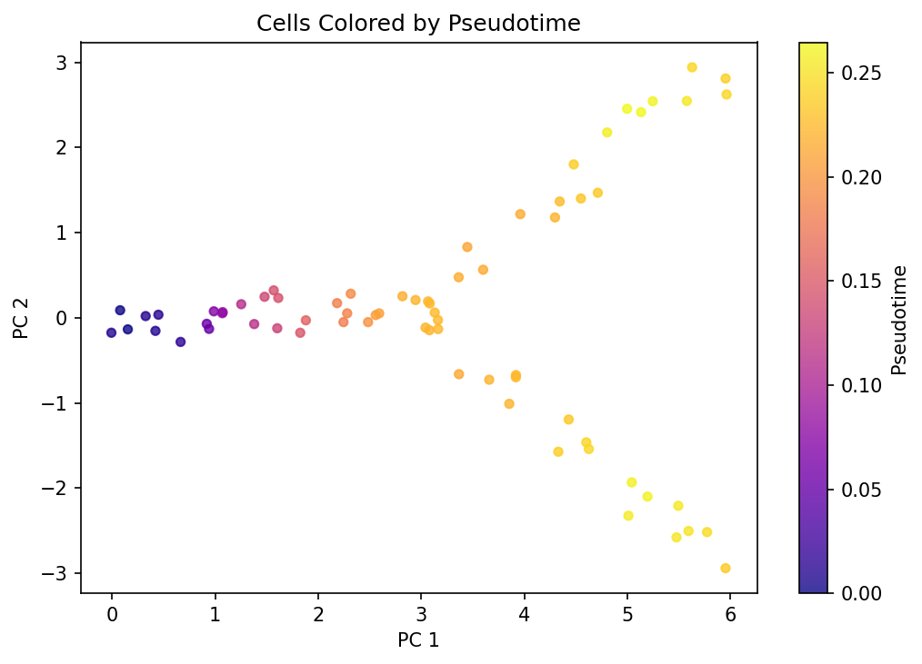 Cells colored by inferred pseudotime